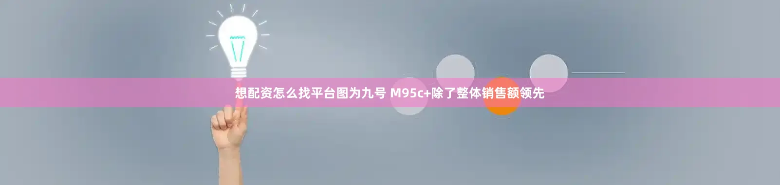 想配资怎么找平台图为九号 M95c+除了整体销售额领先